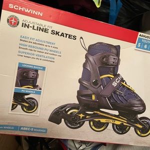 Schwinn Rollerblades adjusts from sizes 5-8. Worn once.